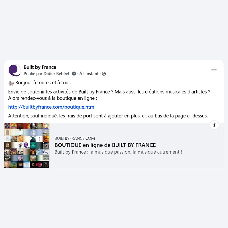 Boutique en ligne Built by France